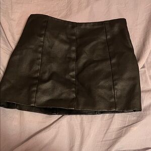 Black leather skirt